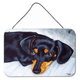 Caroline'S Treasures Black And Tan Doxie Dachshund Wall Or Door Hanging Prints Amb1079Ds812, 8H X 12W, Multicolor