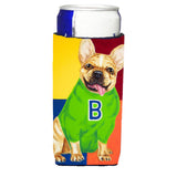 Caroline'S Treasures French Bulldog Go Team Michelob Ultra Koozies For Slim Cans, Multicolor