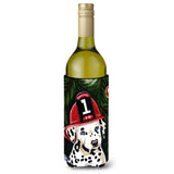 Caroline'S Treasures Fire Fighter Christmas Dalmatian Wine Bottle Koozie Hugger, 750Ml, Multicolor