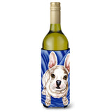 Caroline'S Treasures Diamond In Blue French Bulldog Wine Bottle Koozie Hugger, 750Ml, Multicolor