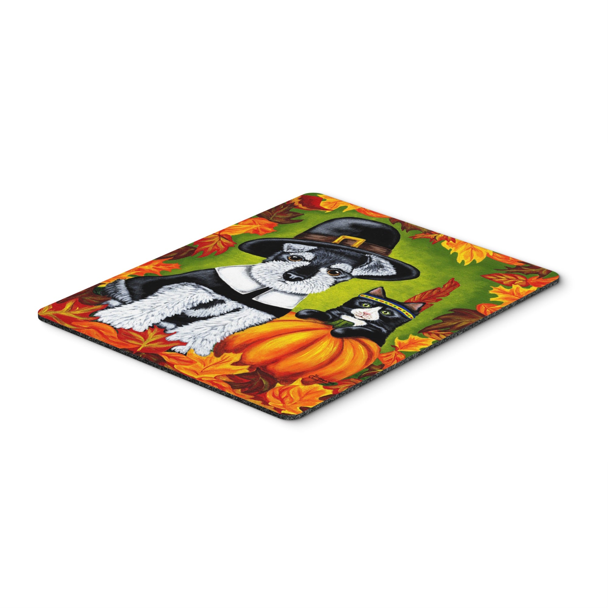 Caroline'S Treasures Thanksgiving Friends Schnauzer Mouse Pad, Hot Pad Or Trivet, Multicolor (Amb1364Mp)