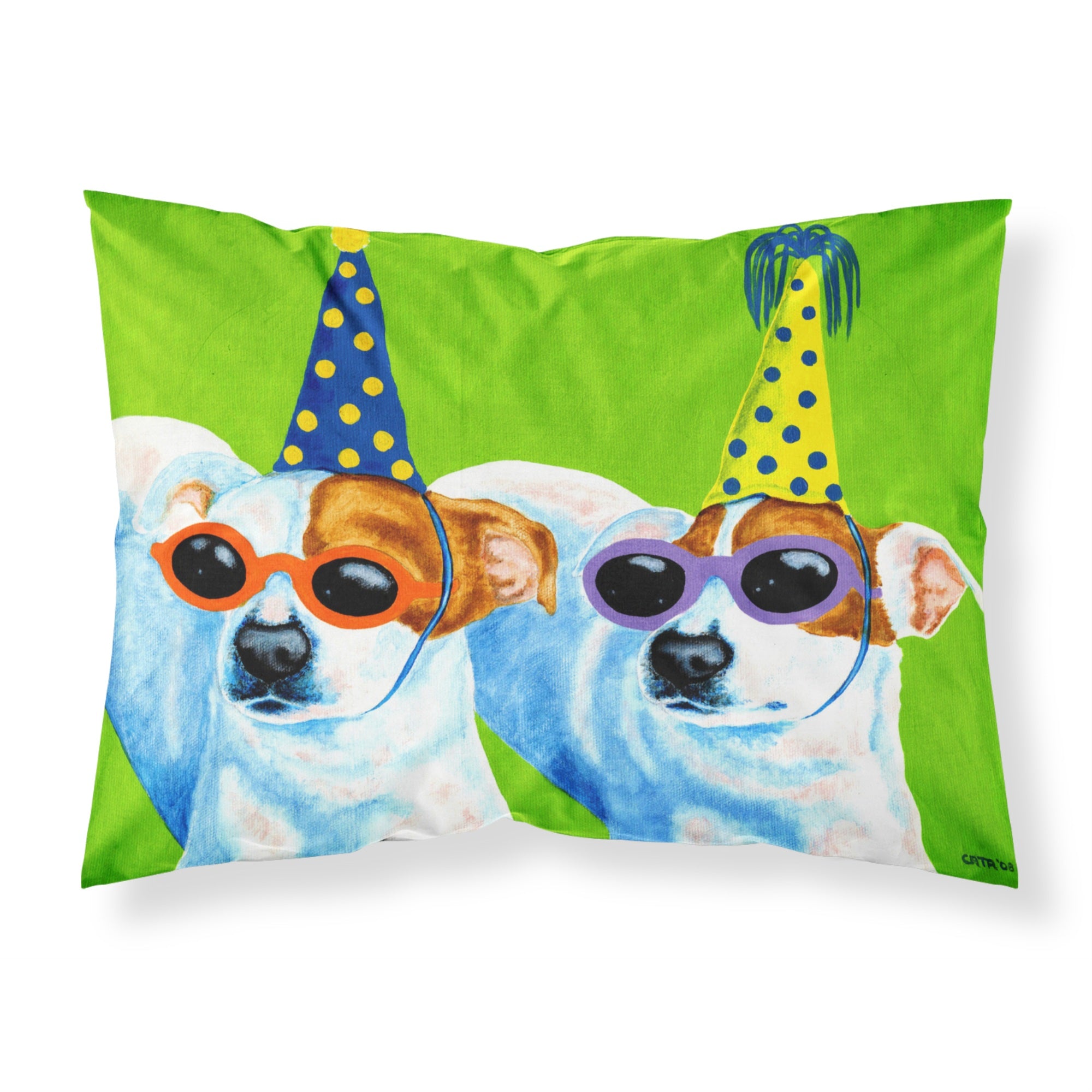 Caroline'S Treasures Party Animals Jack Russell Terriers Fabric Standard Pillowcase Amb1441Pillowcase, Multicolor