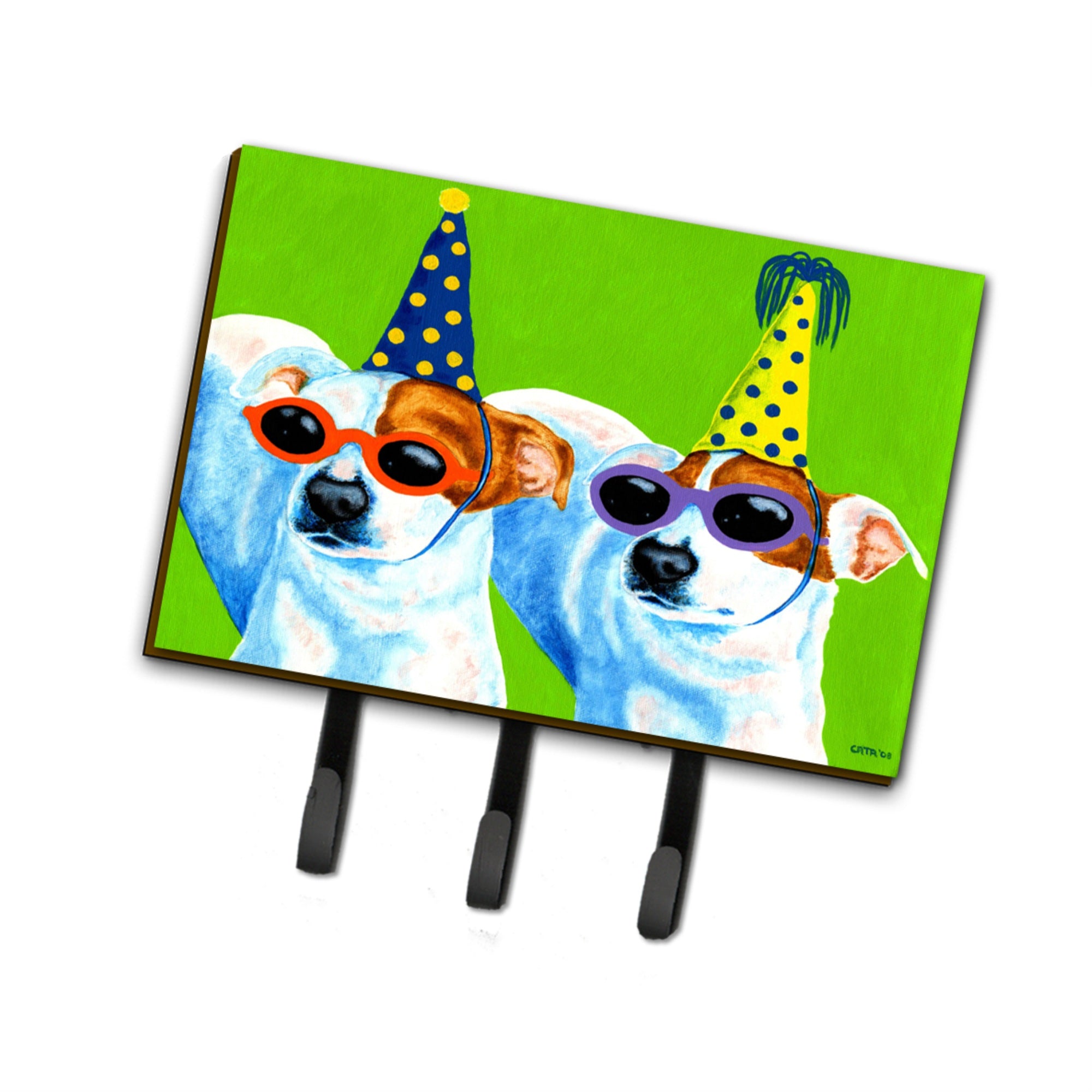 Caroline'S Treasures Amb1441Th68 Party Animals Jack Russell Terriers Leash Or Key Holder, Large, Multicolor