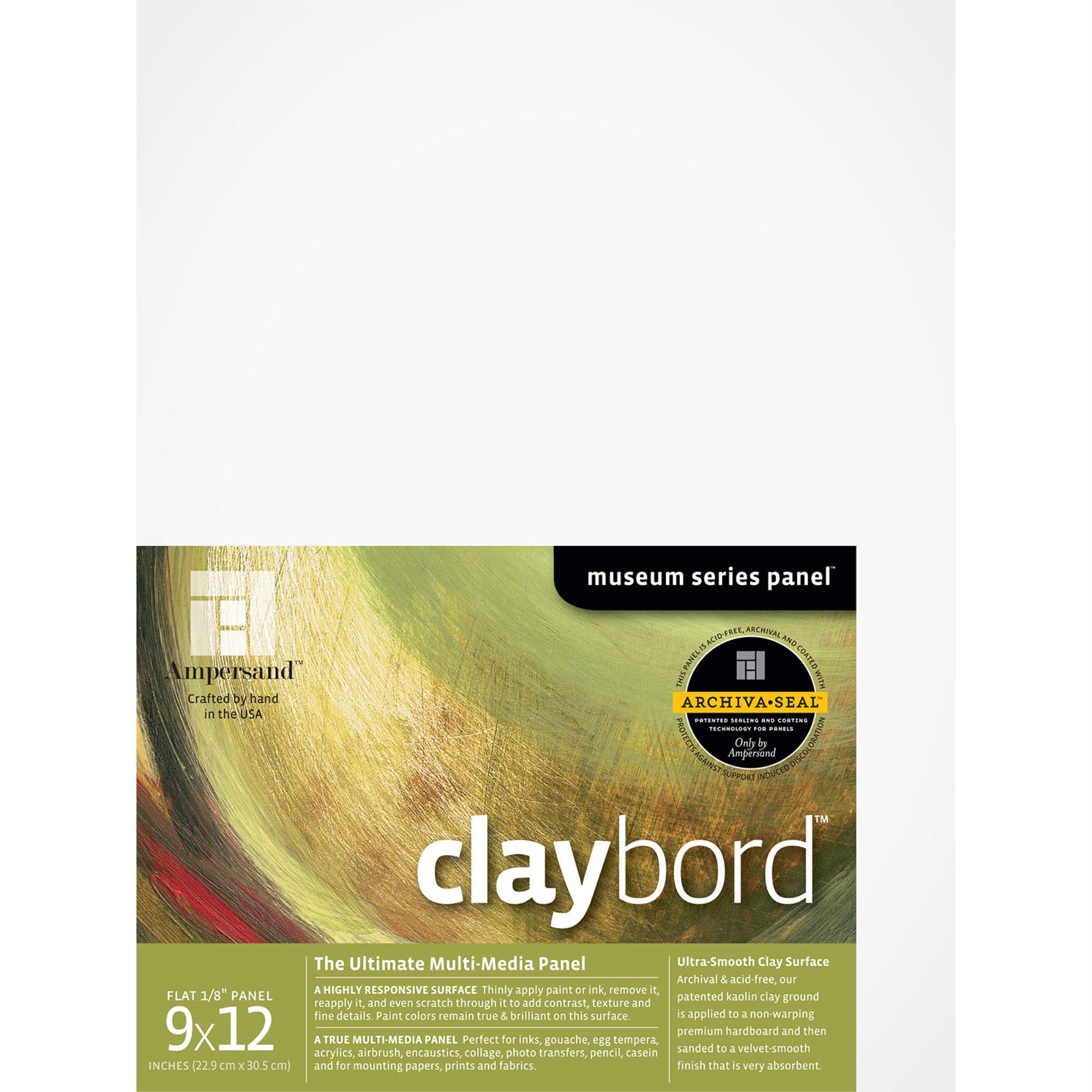 Ampersand Art Claybord, Uncradled, 1/8'' Profile, 9'' X 12''