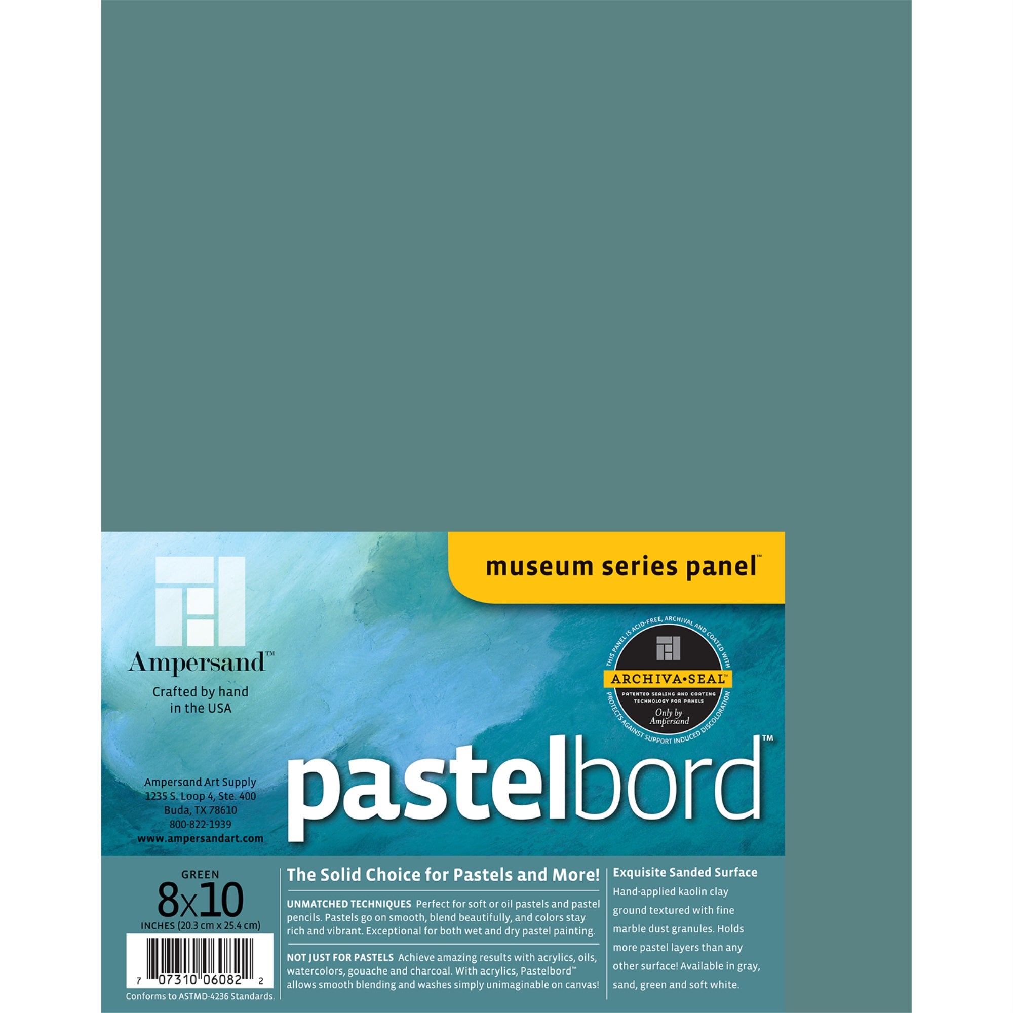Ampersand Art Pastelbord, 8'' X 10'', Green