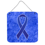 Caroline'S Treasures Dark Blue Ribbon For Colon Cancer Awareness Wall Or Door Hanging Prints, 6 X 6