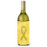 Yellow Ribbon For Sarcoma, Bone Or Bladder Cancer Awareness Wine Bottle Beverage Insulator Hugger An1203Literk