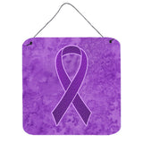 Caroline'S Treasures Purple Ribbon For Pancreatic And Leiomyosarcoma Cancer Awareness Wall Or Door Hanging Prints, 6 X 6