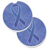 Caroline'S Treasures Periwinkle Blue Ribbon For Esophageal & Stomach Cancer Awareness Set Of 2 Cup Holder Car Coasters An1208C