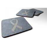 Caroline'S Treasures An1210Fc Clear Ribbon For Lung Cancer Awareness Foam Coaster (Set Of 4), 3.5 H X 3.5 W, Multicolo