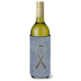 Grey Ribbon For Brain Cancer Awareness Wine Bottle Beverage Insulator Hugger An1211Literk