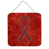 Caroline'S Treasures Burgundy Ribbon For Multiple Myeloma Cancer Awareness Wall Or Door Hanging Prints, 6 X 6