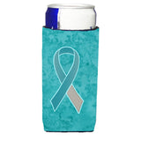 Teal And White Ribbon For Cervical Cancer Awareness Ultra Beverage Insulators For Slim Cans An1215Muk