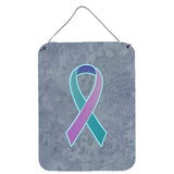 Caroline'S Treasures Teal, Pink And Blue Ribbon For Thyroid Cancer Awareness Wall Or Door Hanging Prints, 16 X 12