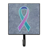 Caroline'S Treasures An1217Sh4 Teal, Pink And Blue Ribbon For Thyroid Cancer Awareness Leash Or Key Holder, Small, Multicolor,