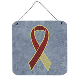 Caroline'S Treasures Burgundy And Ivory Ribbon For Head And Neck Cancer Awareness Wall Or Door Hanging Prints, 6 X 6