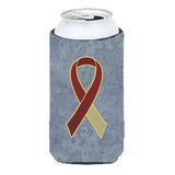 Burgundy And Ivory Ribbon For Head And Neck Cancer Awareness Tall Boy Beverage Insulator Hugger An1218Tbc