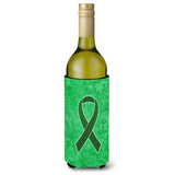 Emerald Green Ribbon For Liver Cancer Awareness Wine Bottle Beverage Insulator Hugger An1221Literk