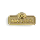 B & H Publishing 153851 206 x 087 in Badge Minister with cross Magnetic Back, Brass
