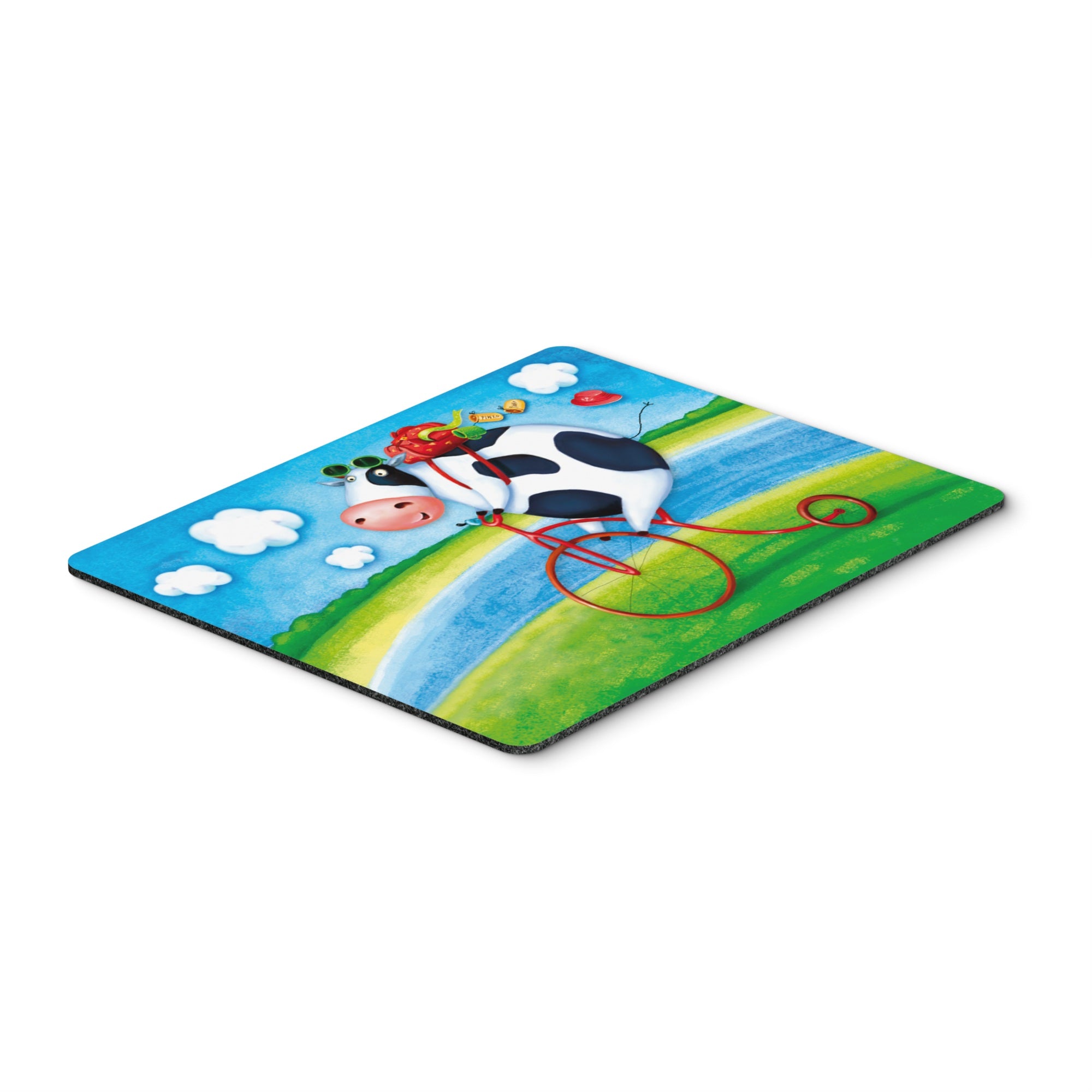 Caroline'S Treasures Cow Riding Bicycle Mouse Pad, Hot Pad Or Trivet, Multicolor (Aph0076Mp)