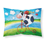 Caroline'S Treasures Cow Riding Bicycle Fabric Standard Pillowcase Aph0076Pillowcase, Multicolor