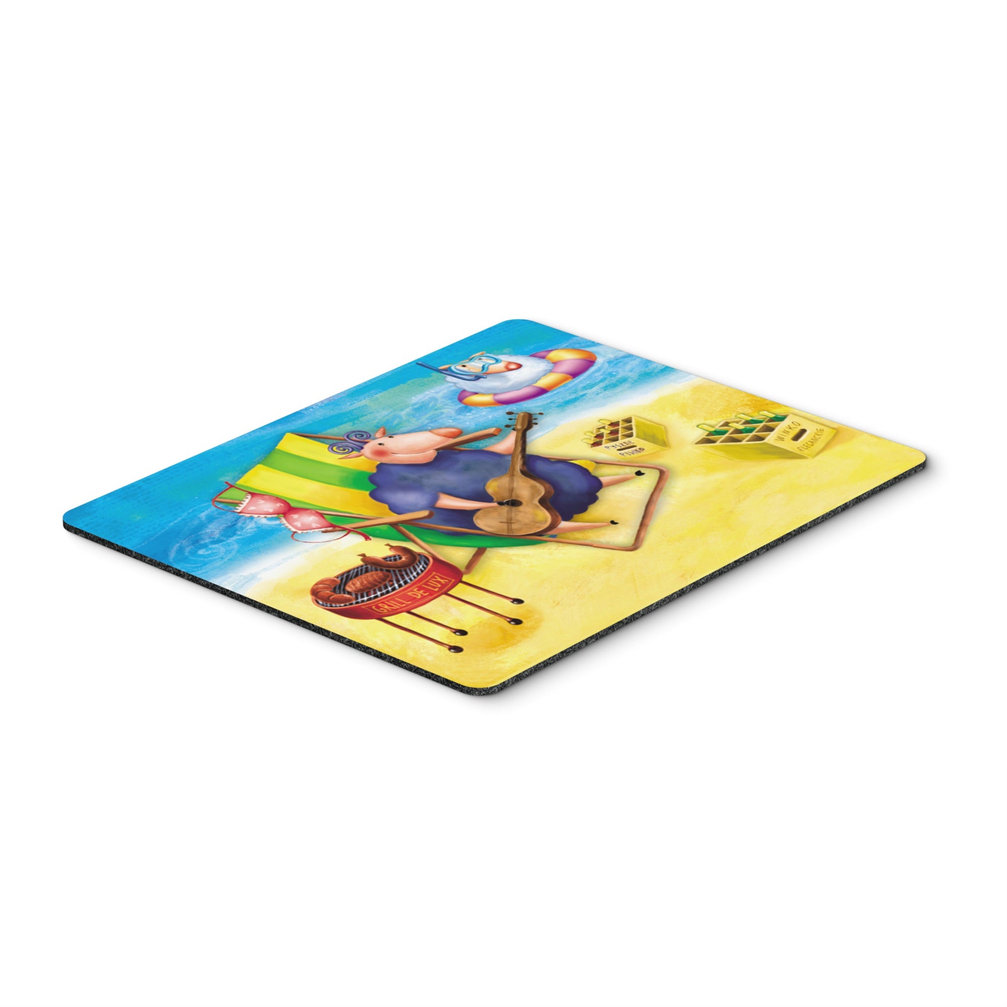 Caroline'S Treasures Pig Sunbathing On The Beach Mouse Pad, Hot Pad Or Trivet, Multicolor (Aph0079Mp)