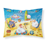 Caroline'S Treasures Party Pigs On The Beach Fabric Standard Pillowcase Aph0081Pillowcase, Multicolor