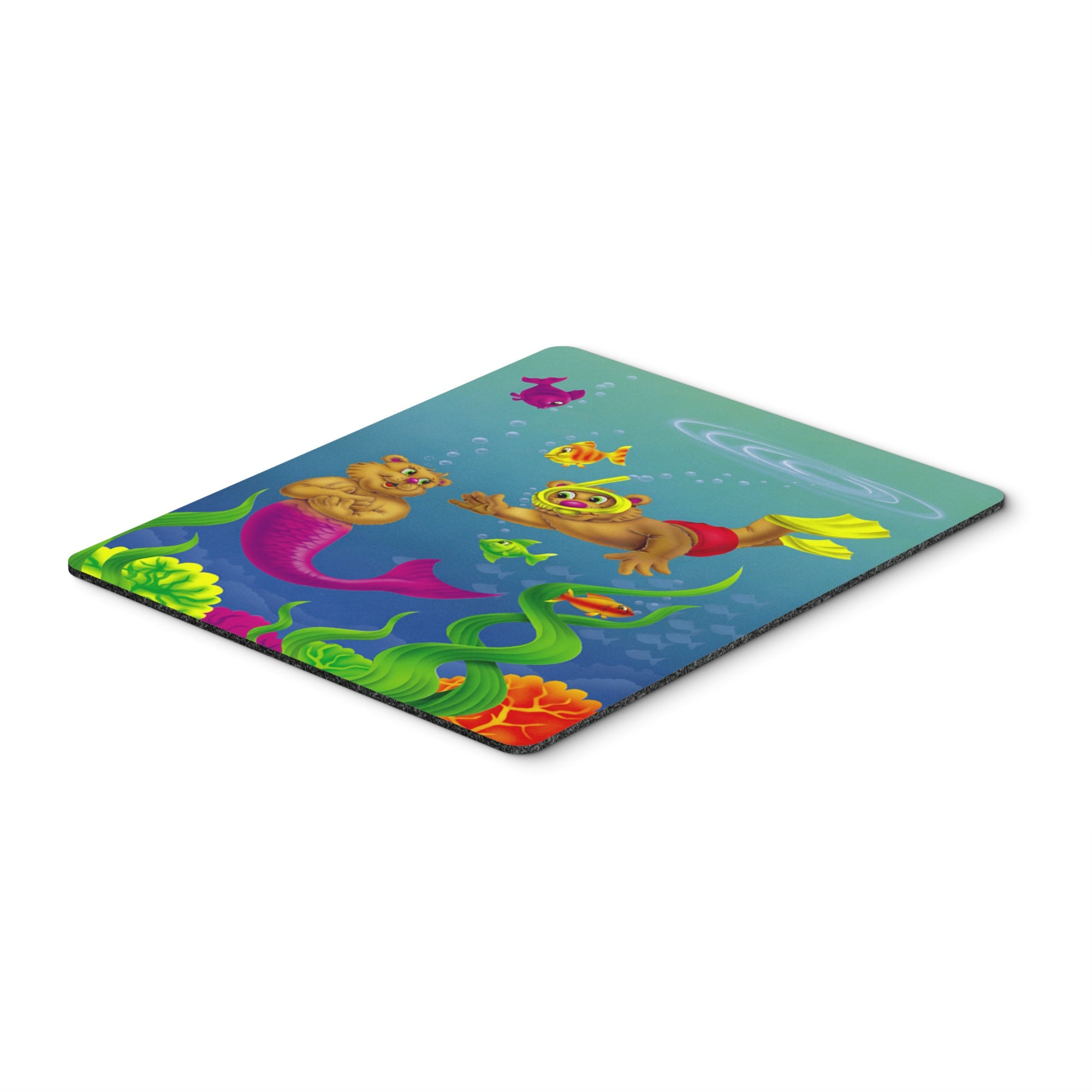 Caroline'S Treasures Teddy Bear Mermaid And Diver Mouse Pad, Hot Pad Or Trivet, Multicolor (Aph0414Mp)