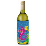 Caroline'S Treasures Aph0471Literk Seahorse Ride Wine Bottle Koozie Hugger, 750Ml, Multicolor