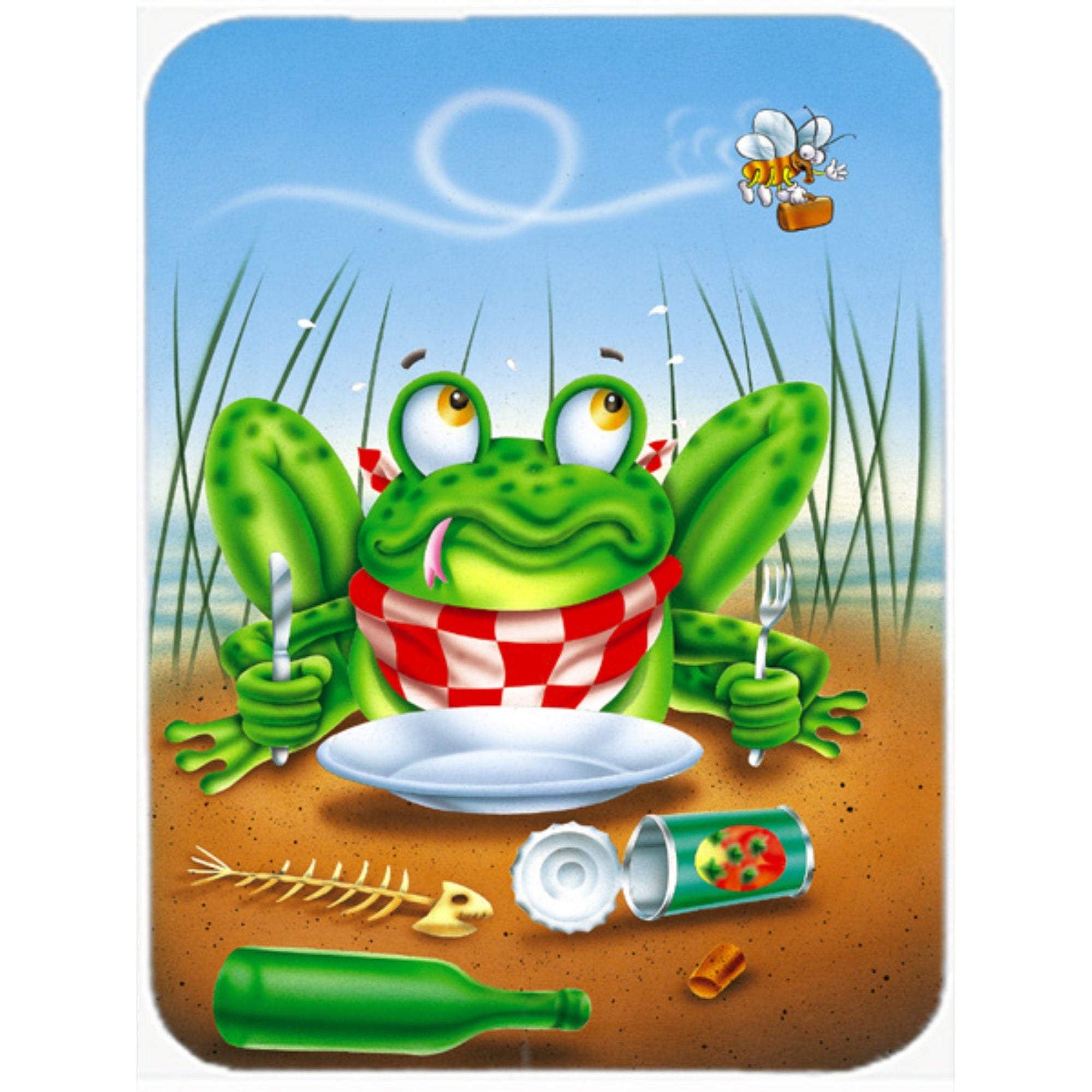 Caroline'S Treasures Frog Happy Plate Mouse Pad, Hot Pad Or Trivet, Multicolor (Aph0520Mp)