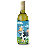 Caroline'S Treasures Aph0535Literk Cow Playing Golf Wine Bottle Koozie Hugger, 750Ml, Multicolor