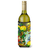 Caroline'S Treasures Scary Ghosts And Halloween Trick Or Treaters Wine Bottle Koozie Hugger, 750Ml, Multicolor