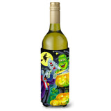 Caroline'S Treasures Halloween With Dracula And Frankenstein Wine Bottle Koozie Hugger, 750Ml, Multicolor
