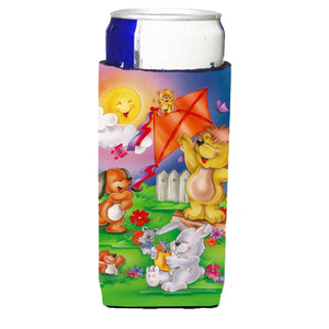 Caroline'S Treasures Aph0975Muk Play Time Animals Michelob Ultra Koozies For Slim Cans, Multicolor