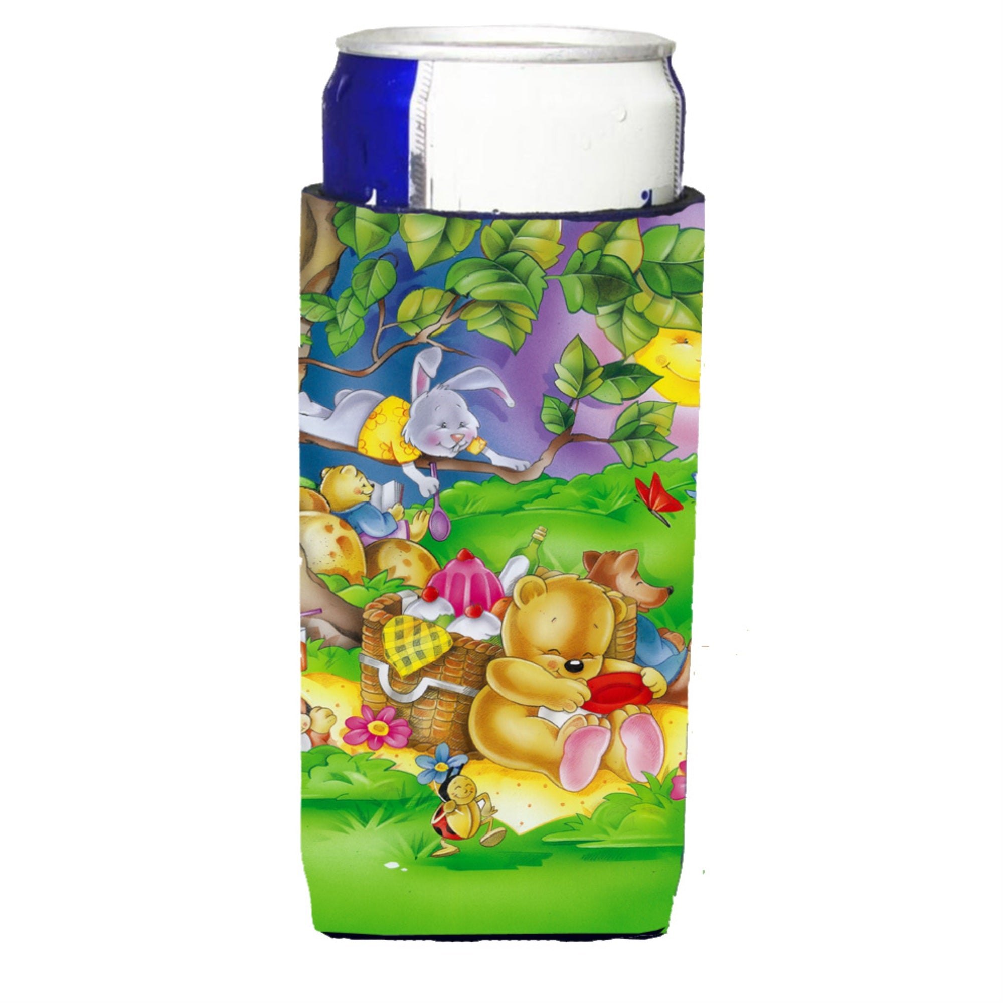 Caroline'S Treasures Aph0976Muk Picnic Time Animals Michelob Ultra Koozies For Slim Cans, Multicolor