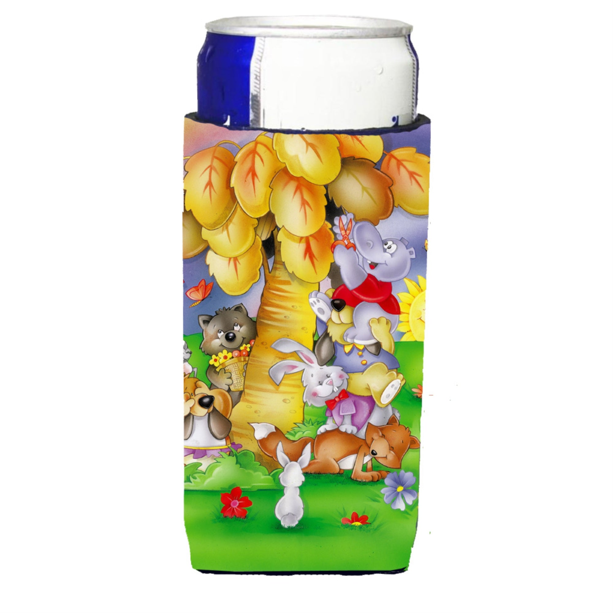 Caroline'S Treasures Aph0977Muk Animals Under The Coconut Tree Michelob Koozies For Slim Cans, Multicolor