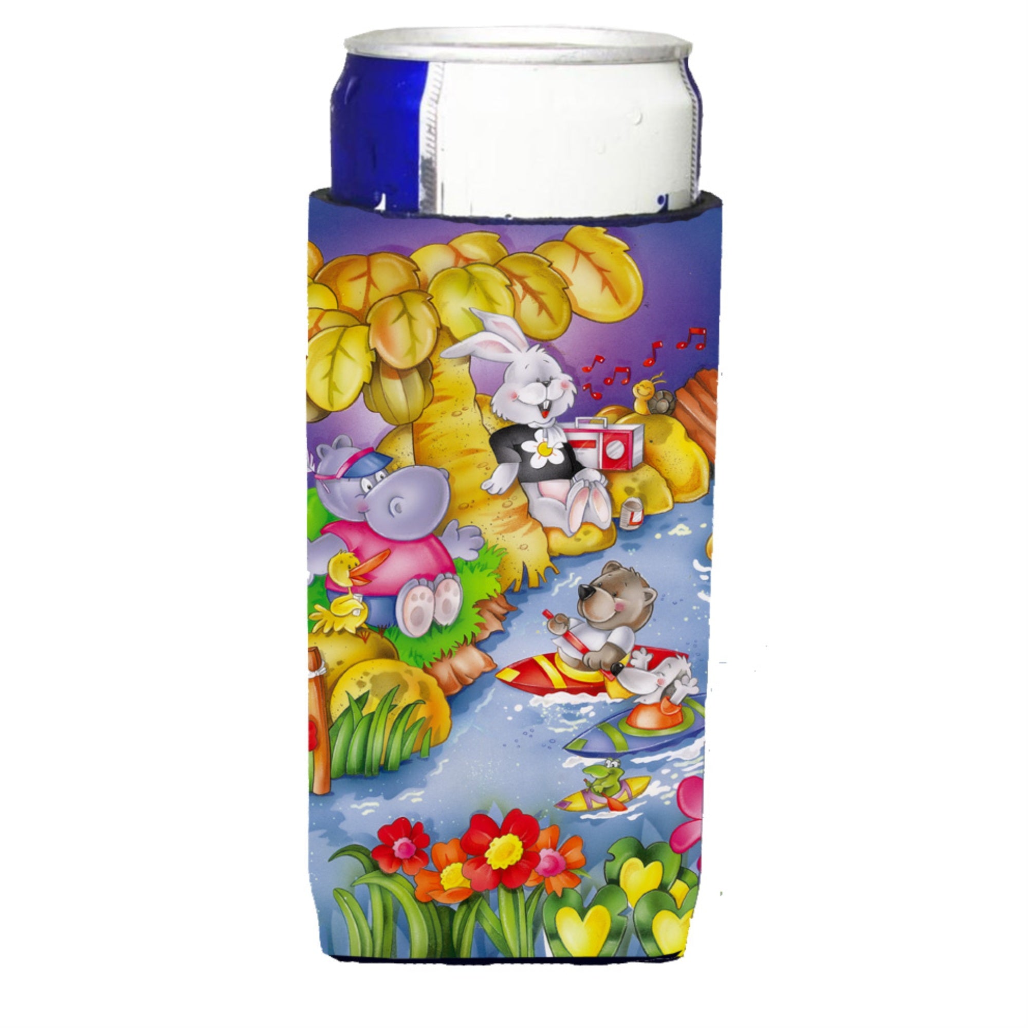Caroline'S Treasures Aph0978Muk Animals Kayaking Michelob Ultra Koozies For Slim Cans, Multicolor