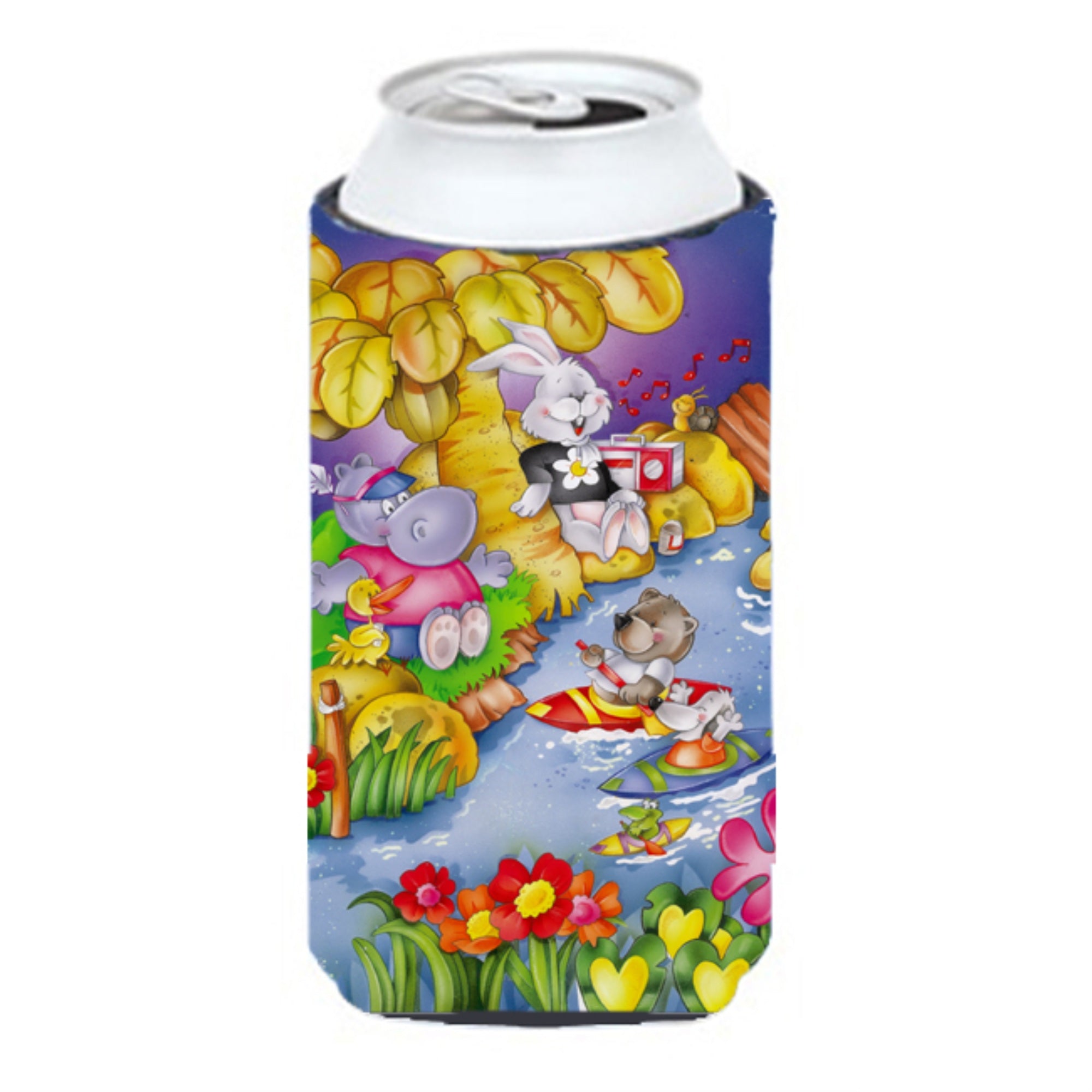 Caroline'S Treasures Aph0978Tbc Animals Kayaking Tall Boy Koozie Hugger, Multicolor