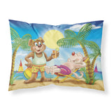 Caroline'S Treasures Bears Relaxing At The Beach Fabric Standard Pillowcase Aph3817Pillowcase, Multicolor