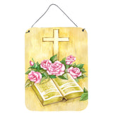 Caroline'S Treasures Easter Cross And Bible With Roses Wall Or Door Hanging Prints Aph4072Ds1216, 16Hx12W, Multicolor