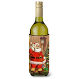 Caroline'S Treasures Christmas Santa By The Tree Wine Bottle Koozie Hugger, 750Ml, Multicolor