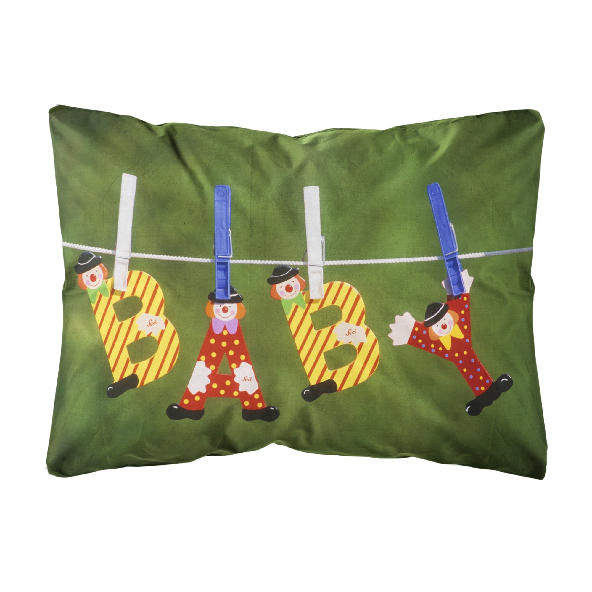 Caroline'S Treasures Aph5091Pw1216 New Baby Clown Clothesline Fabric Decorative Pillow, 12 X 16, Multicolor