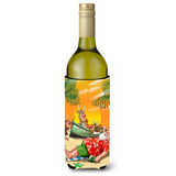 Caroline'S Treasures Beach Christmas Santa Claus Napping Wine Bottle Koozie Hugger, 750Ml, Multicolor