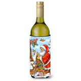 Caroline'S Treasures Christmas Santa Claus Handing Out Presents Wine Bottle Koozie Hugger, 750Ml, Multicolor