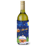 Caroline'S Treasures Christmas Santa Claus Across The Sky Wine Bottle Koozie Hugger, 750Ml, Multicolor