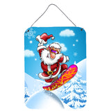 Caroline'S Treasures Christmas Santa Claus Snowboarding Wall Or Door Hanging Prints Aph6388Ds1216, 16Hx12W, Multicolor