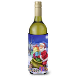 Caroline'S Treasures Christmas Santa Claus With Rabbits Wine Bottle Koozie Hugger, 750Ml, Multicolor