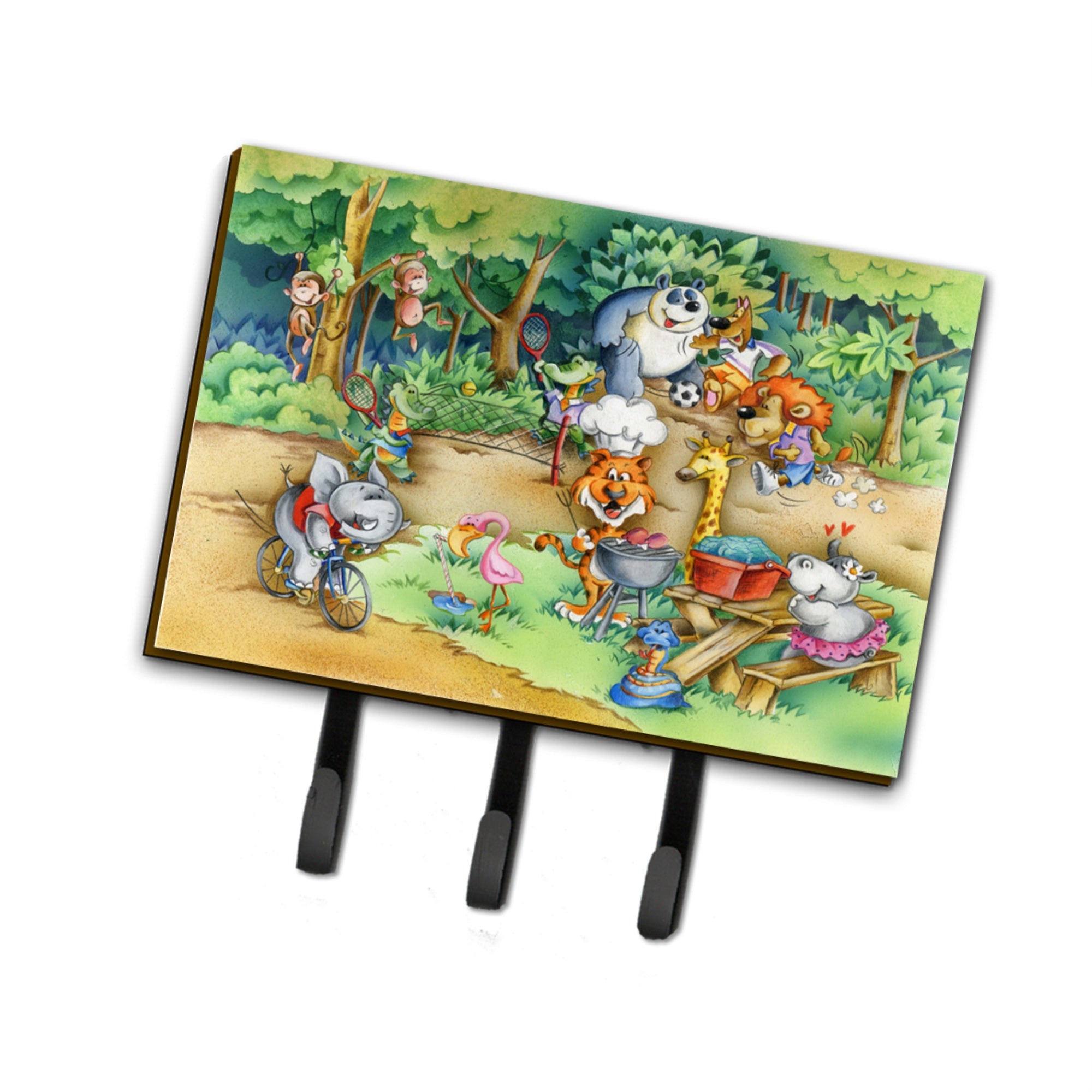 Caroline'S Treasures Animals At A Picnic Leash Or Key Holder Aph6821Th68, Triple, Multicolor