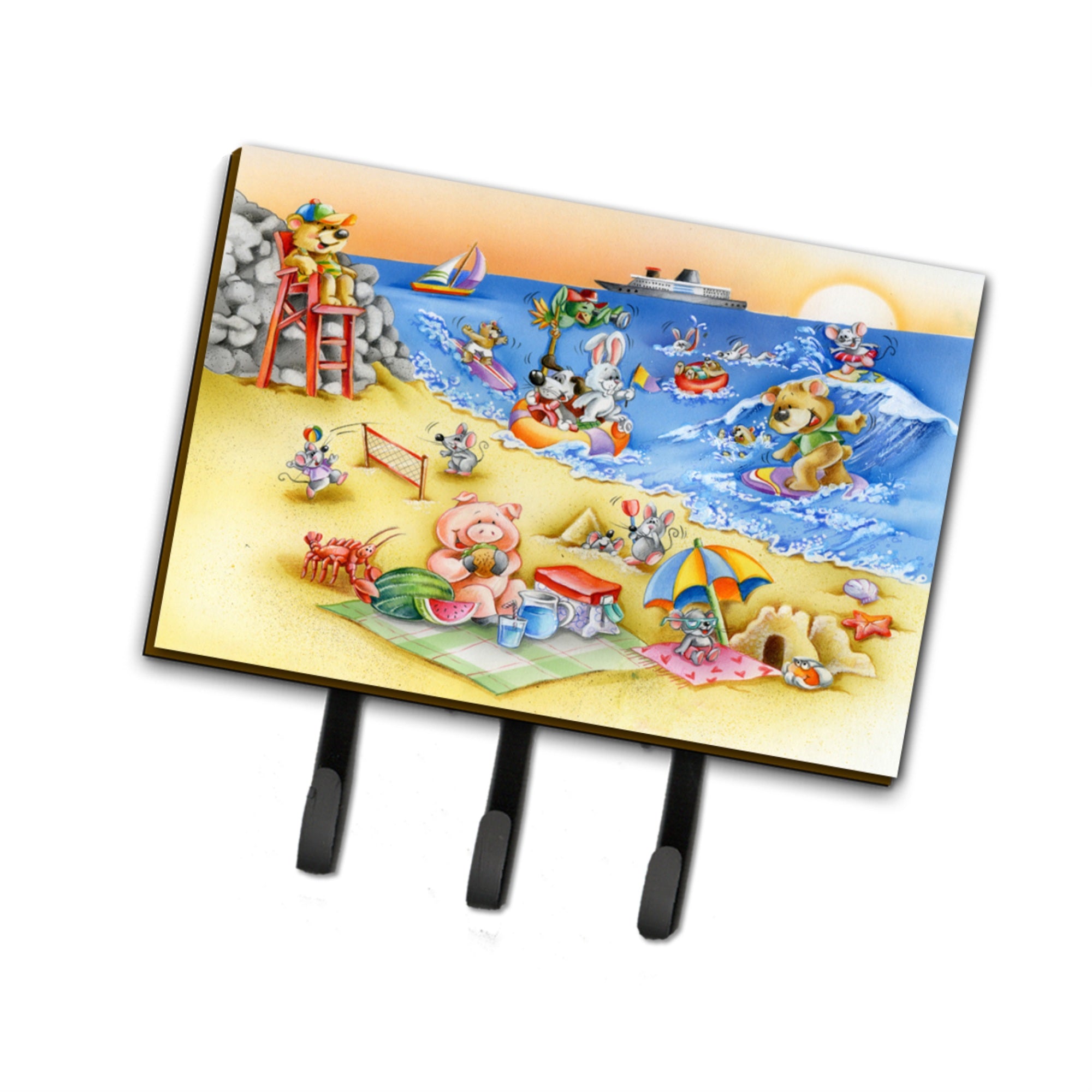 Caroline'S Treasures Animals Swimming At The Beach Leash Or Key Holder Aph6822Th68, Triple, Multicolor
