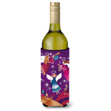Caroline'S Treasures Christmas Angels In Purple Wine Bottle Koozie Hugger, 750Ml, Multicolor